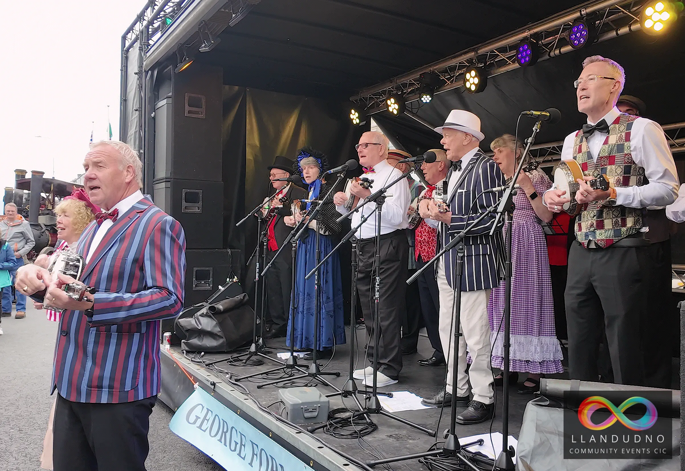 George Formby Tribute band playing on stage