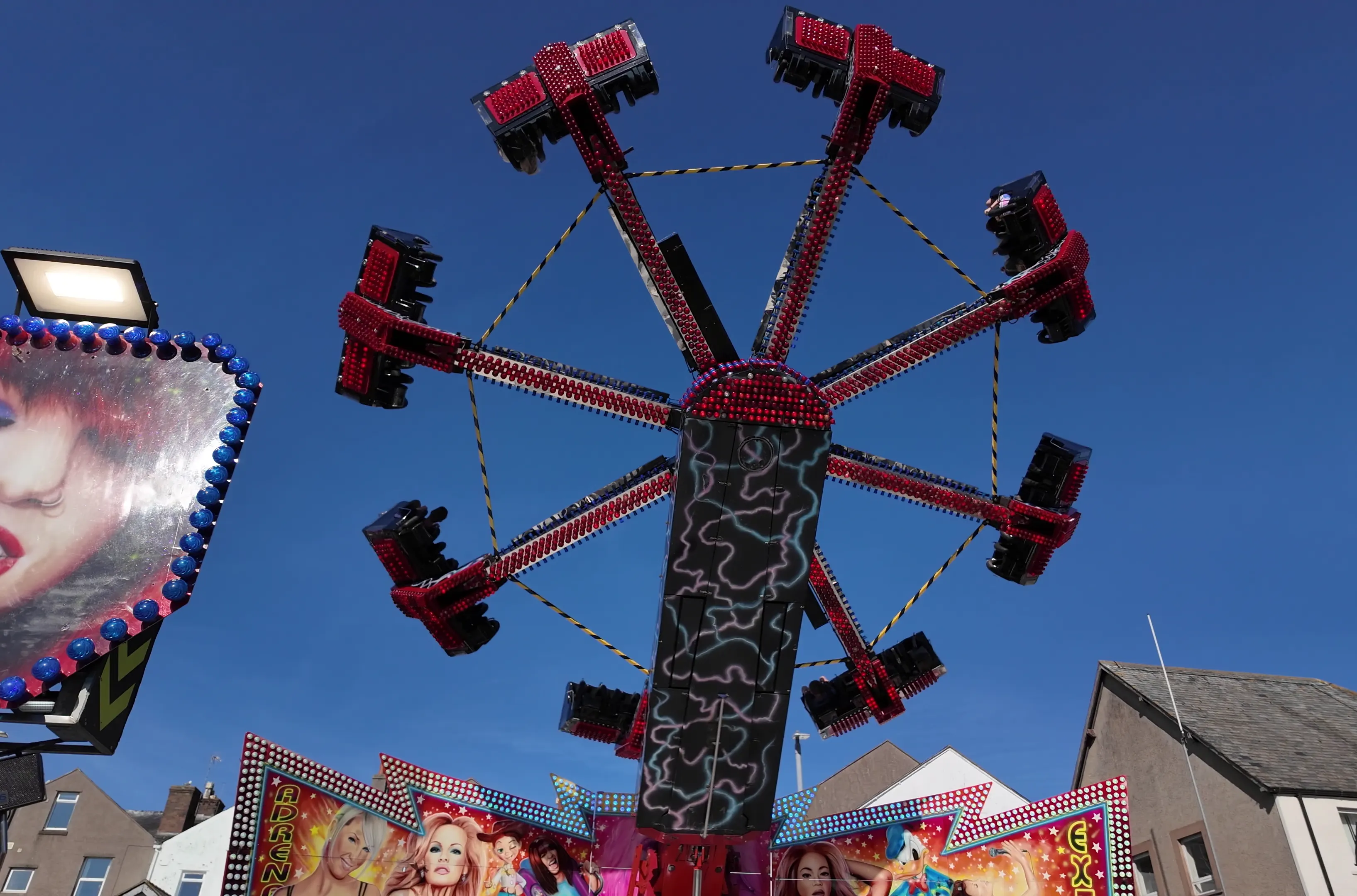 Fast, scary, swinging fairground rides